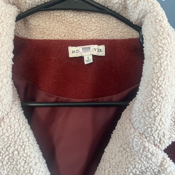 Moon River Rust Faux Shearling Moto Jacket - Picture 4 of 6